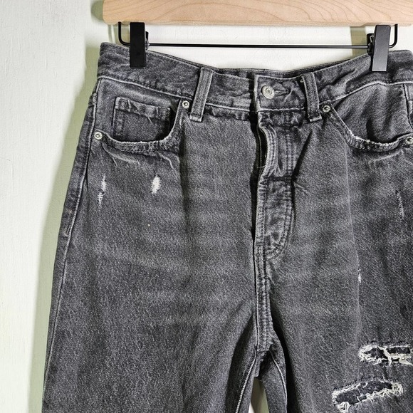 Old Navy OG Straight Extra High Waist Distressed Jeans 6 Faded Black - Picture 2 of 9